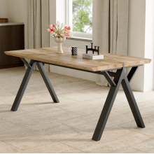 Stainless Steel Dining Table Dining Table with MDF and Black Iron Legs Manufactory