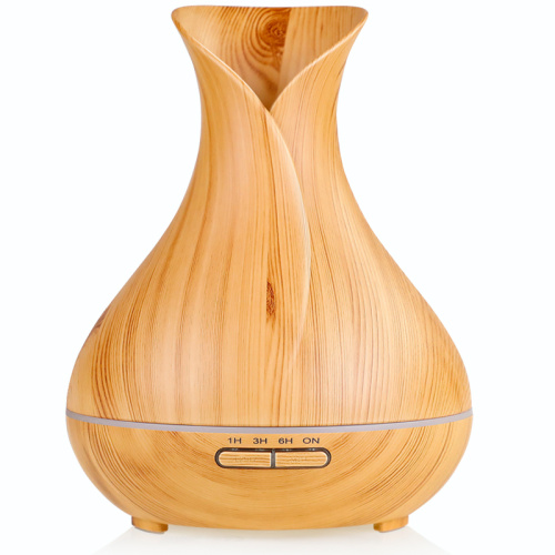 400ml Vase Wood Ultrasonic Aroma Diffuser Air Humidifier