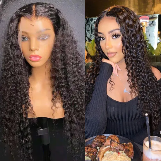 GMwigs 13x4 transparent Lace Front Human Hair Wigs For Women Remy Brazilian water wave 4x4 transparent  Lace Closure Wig