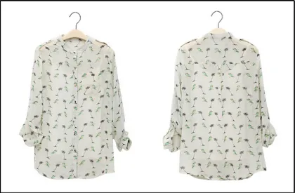 Women's long sleeve bird print shirt