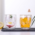 Projeto de animal de copo de vidro duplo de parede dupla bebendo Glasse