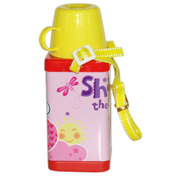 square drink bottle with cup