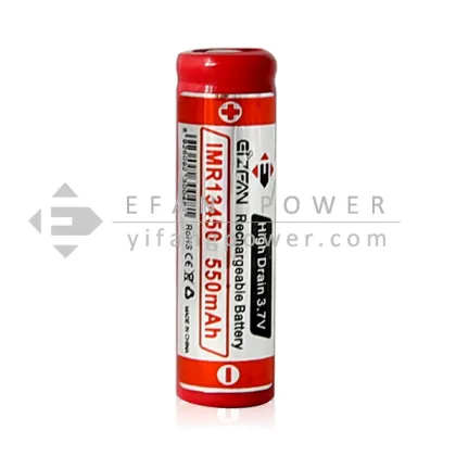 Rechargeable Efan IMR 13450 3.7V 550mAh LiMn Button Cell Battery: Ideal for Torches and E-Bikes