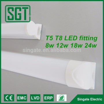 high quality pc body IC driver fitting led T5 T8 tube fixture