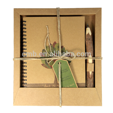 Natural Eco A5 Notebook with Pen in Gift Box