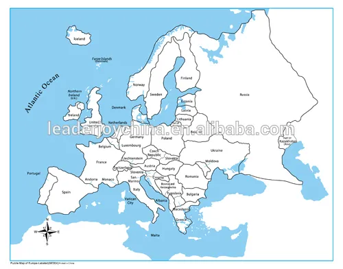 Labeled Europe Control Map