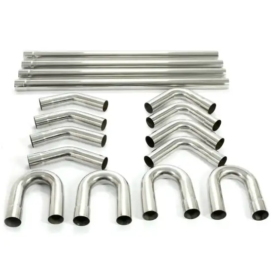 16Pcs DIY Stainless Steel Mandrel Bends Pipe Kit - Universal Exhaust Pipes