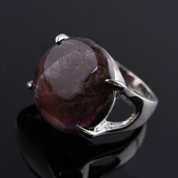 New Fashion Big Stone Garnet With Sterling Silver Ring Xld-721
