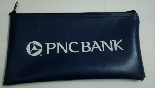 Security Pvc Vinyl Zipper Bank Bags With Printing Logo Navy Bule