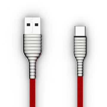 Kabel USB tipe-C yang dikepang 3.0 A ke C