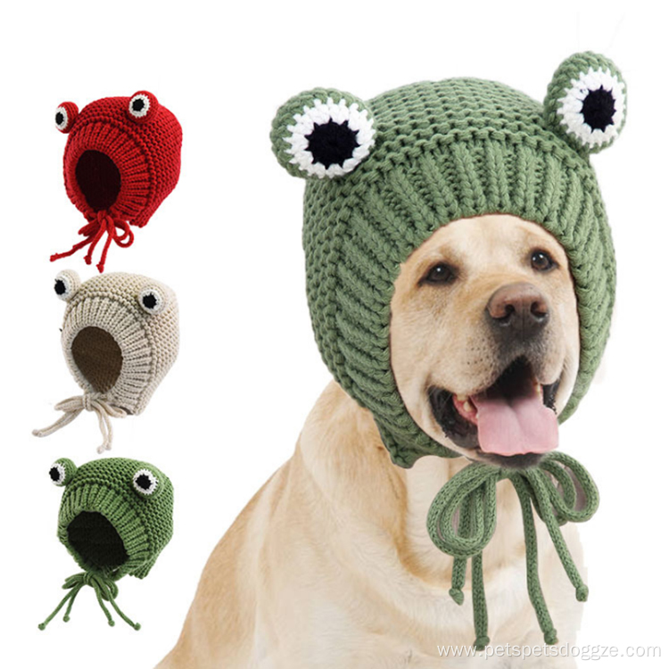 Cartoon Frog Animal Shape Pet Knitted Woolen Hat