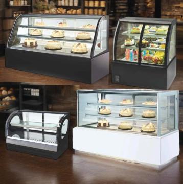 Pangkalan putih melengkung vitrine vitrine udara pendingin chiller untuk bar sushi cupcake showcase