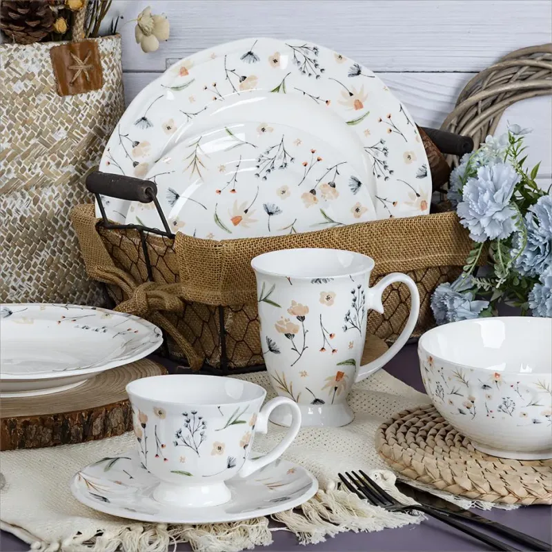 Luxury Floral Porcelain Dinner Set
