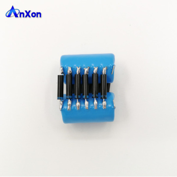 AXCT8S6N10KV222K Perhimpunan Voltan Tinggi dengan salutan biru, 10kV, 2200pf, 12 cakera dan diod JB99T