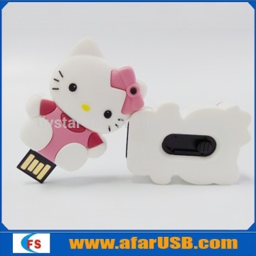 Custom cartoon pvc hello kitty 4gb usb flash drive 32gb cartoon pvc