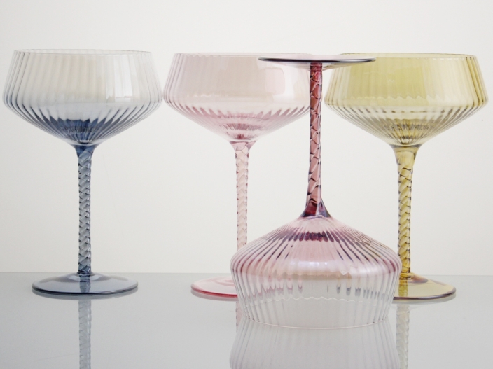 Custom colored cocktail glasses