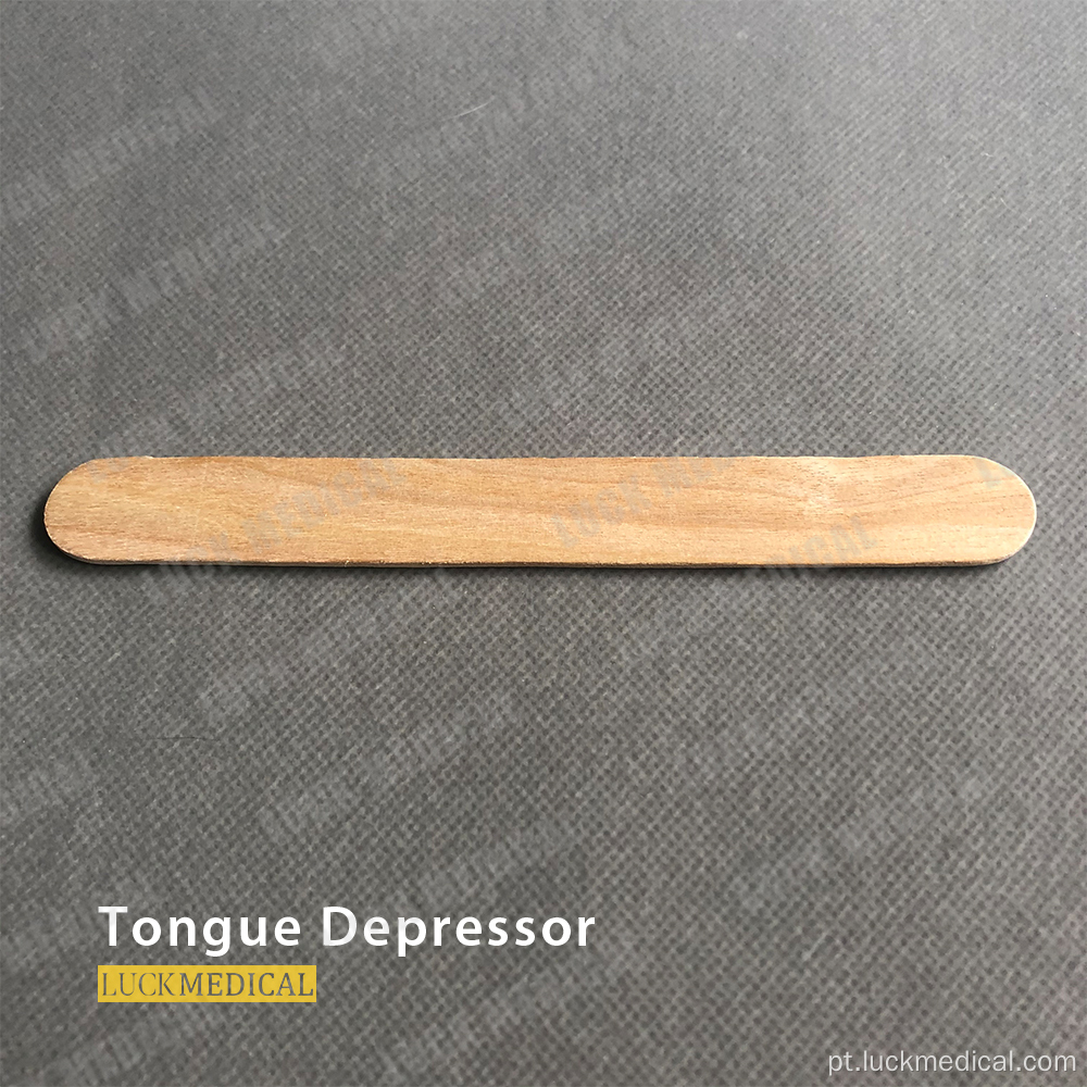 Depressor de língua de madeira descartável