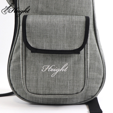 Waterproof 210T Nylon Gray Ukulele Bag with Black Binding - 23 Inch