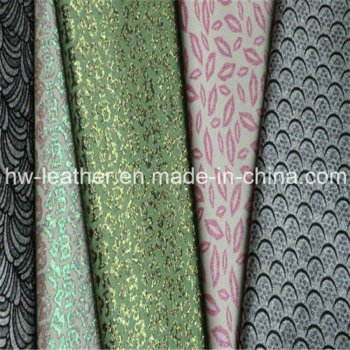 Hot Sell Glitter PU Leather for KTV Decoration (HW-1298)