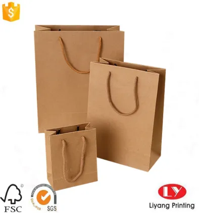 Paper shopping packaging bag with strong handle