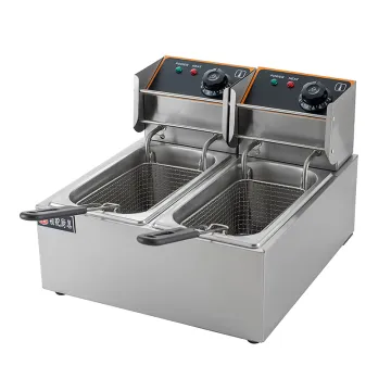 Dual compact Fried chips Stainless steel electric fryer