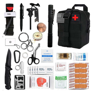 Molle Tactical Survival Kit with CAT Tourniquet and First Aid Essentials