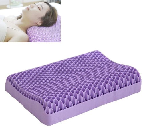 Hexagon Hexagon Hole Wave Design Tpe Purple Neck Almohada