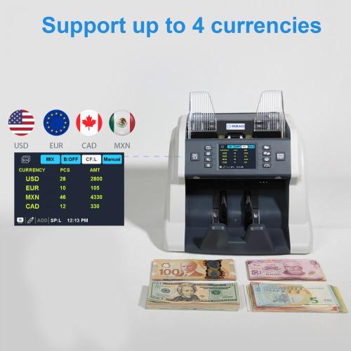 Multi currency bill value counting machine