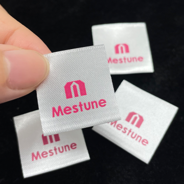 High Density Custom Private Damask Luxury Satin Ribbon Polyester 3D Printed Labels for Garments