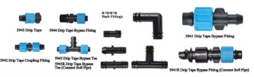 PP/ABS Barbed Fittings, Coupling Fitting, Bypass Fitting, for Drip Tapes