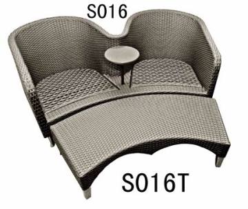 double rattan garden furniture sofa S016