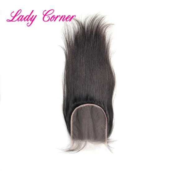 Lady Corner Brazilian hair closure 1b swiss lace 6x6 straight human hair