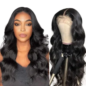 Uniky Wholesale Lace Wig Human Hair Vendor Real Mink Brazilian Cuticle Aligned Human 1b# Virgin Hair Lace Front Wig Body Wave