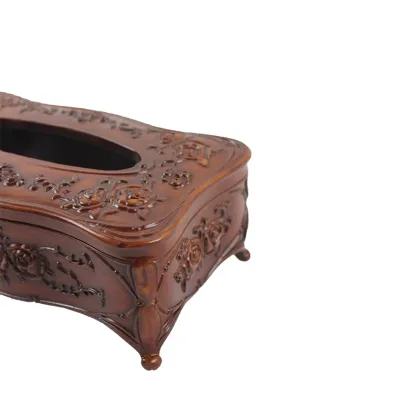 white wood tissue box cover