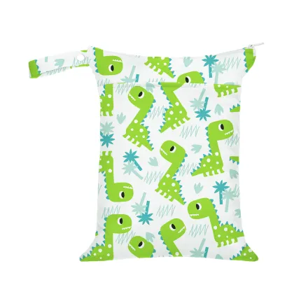 Washable Double Pocket Waterproof Wet Bag for Diaper Storage