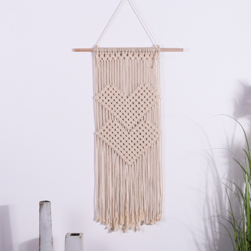 Macrame de cuerda para colgar en la pared de Boho de algodón hecho a mano