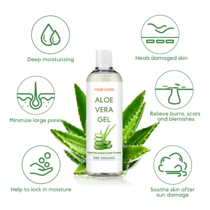 Organic Aloe Vera Gel for Face, Body, and After Sun Relief - Private Label