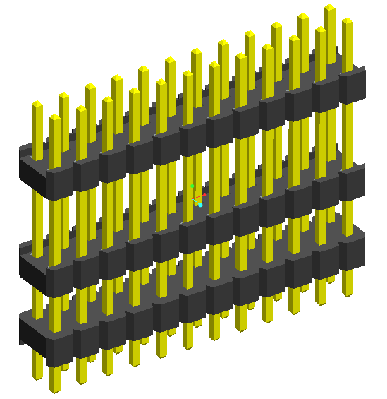 2,00mm (.079 &quot;) Πίεση PITH Header Dual Row Triple Plastic Dip 180 °/Straight