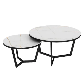 Hot Sale American Style Small Corner Round Marble Living Room Coffee Table