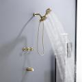 Wall Concealed Mount Brass Rainfall Bath Shower Set