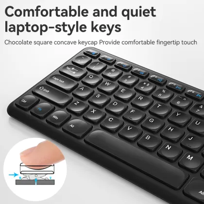 Genuine BOW HW256 Multi-Device 2.4G Wireless Keyboard and Mouse Combo