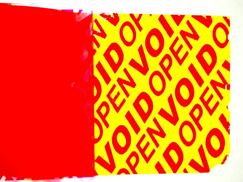 Red All Transfer Open Void Label Material