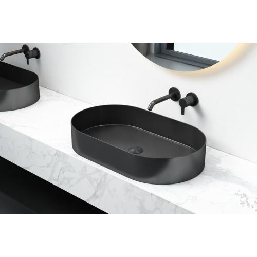 Matt Black Handmade Bathroom Sinks Single Basin