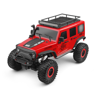 1/10 Scale 2.4Ghz 4WD RC Car with Brushed Motor, Off-Road Crawler, Electric Power, High Speed Climbing Function and LED Lights