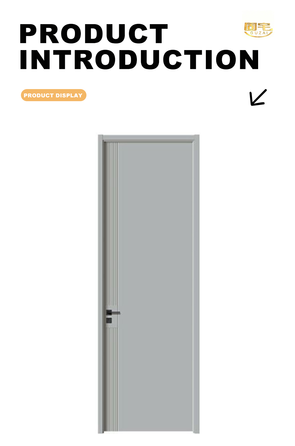 Side Fluted Slim Bedroom Wooden Door X