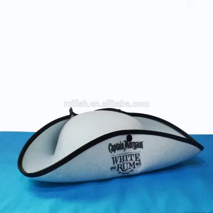 MH-2040 Party Novelty funny white felt pirate Captain Morgan hat