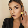 Fashion Popular Stainless Steel Letter B Hoop Earrings