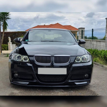 Per BMW E90 M-Tech Pref Front Spoiler Lip Piano Black Carbon Fibra 2005-2008