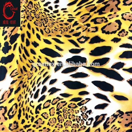 polyester sapandex satin/print stretch poly satin/animal print satin
