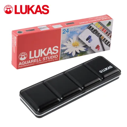 Lukas Solid Watercolor Paint Imported Germany 24 Colors Transparent Professional Water Color Sketching Portable Art Supplies